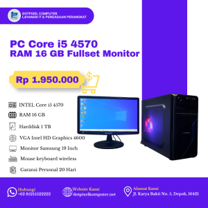 PC Core i5 4570 RAM 16 GB Fullset Monitor