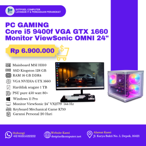 PC Gaming i5 9400f VGA GTX 1660 fullset monitor ViewSonic OMNI 27" VX2779-HD-PRO 144 Hz