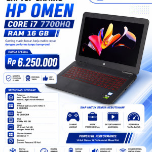 Laptop Gaming HP OMEN Core i7 7700HQ RAM 16 GB