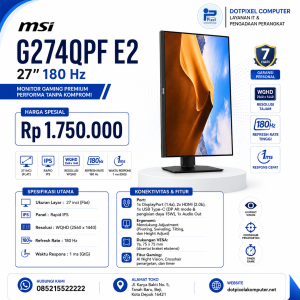 Monitor MSI G274QPF E2 27" 180 Hz