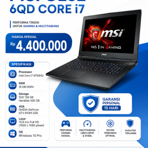 Laptop Gaming MSI GL62 6QD Core i7
