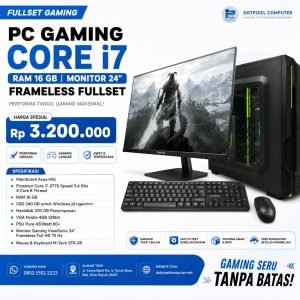PC Gaming Core i7 RAM 16 GB Monitor 24" Frameless Fullset